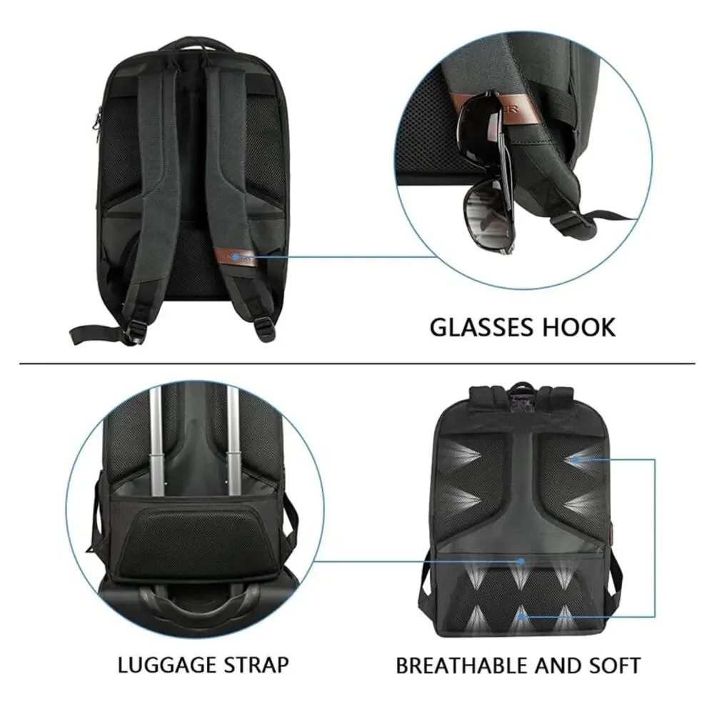 Kroser Laptop Backpack Charcoal Black With USB